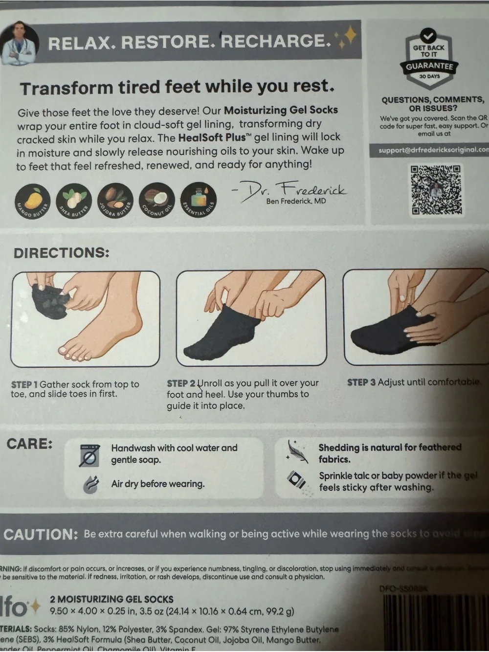 Moisturizing Gel Socks - Obsidian Oasis (Black)